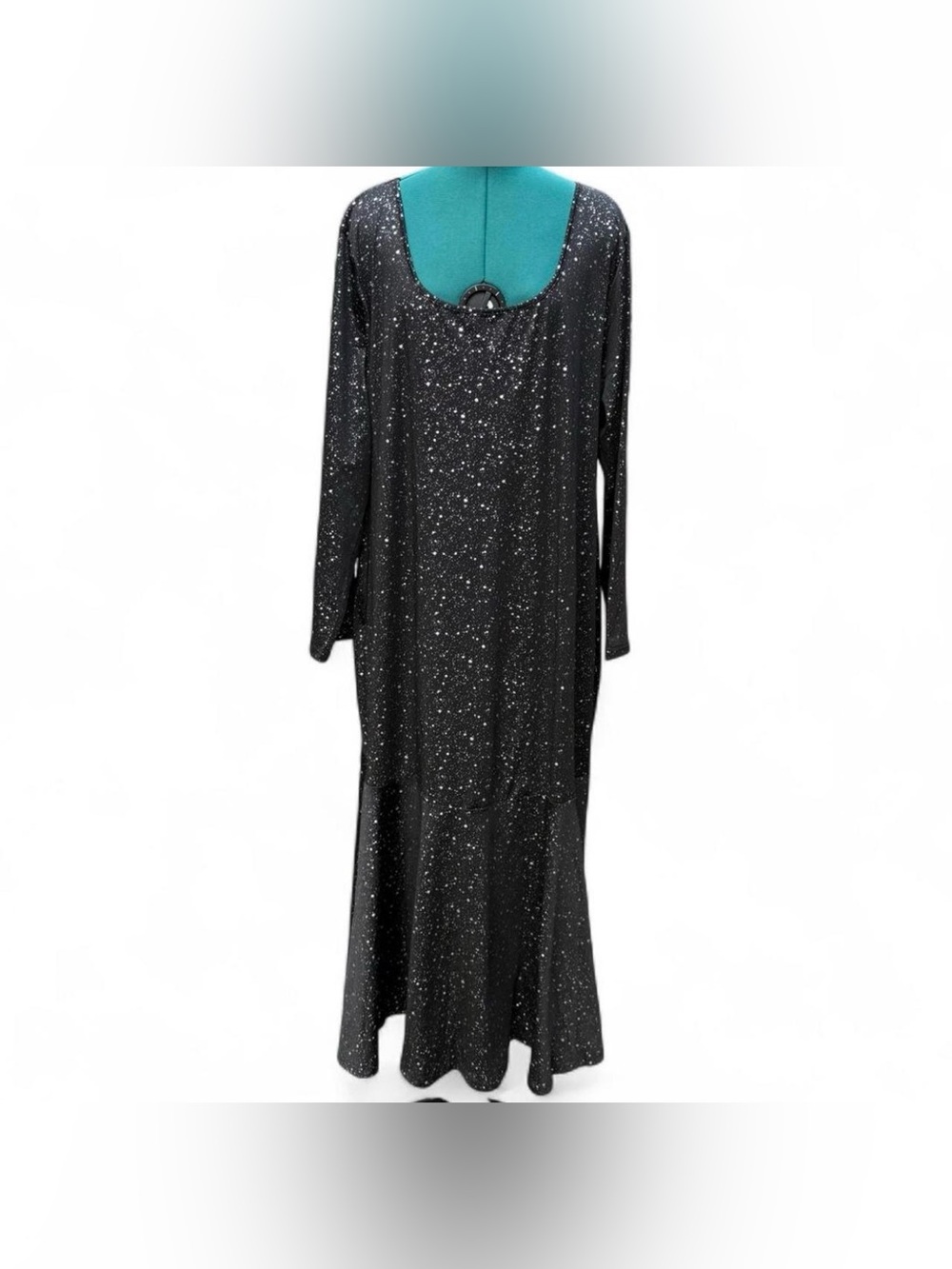 Source Unknown Black Sparkle Long Sleeve Maxi Dress